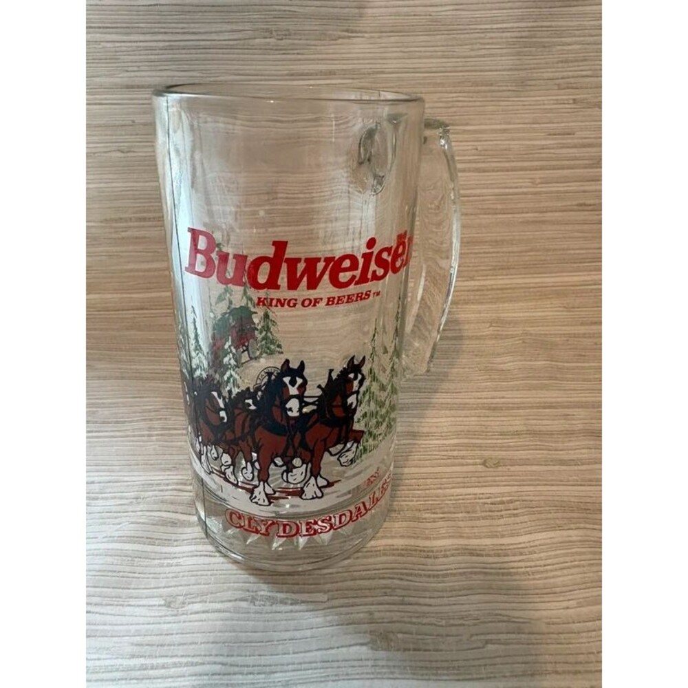 Budweiser Clydesdale mug glass